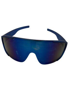 Oakley Blue Shield Wraparound Sunglasses With Iridescent Mirrored Lenses